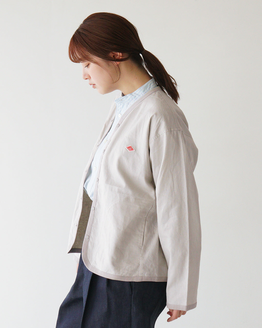 DANTON ダントン シャツカーディガン SHIRT CARDIGAN リネン ポリエステル Vネック DT-B0349 LIP 【クーポン対象外】【送料無料】