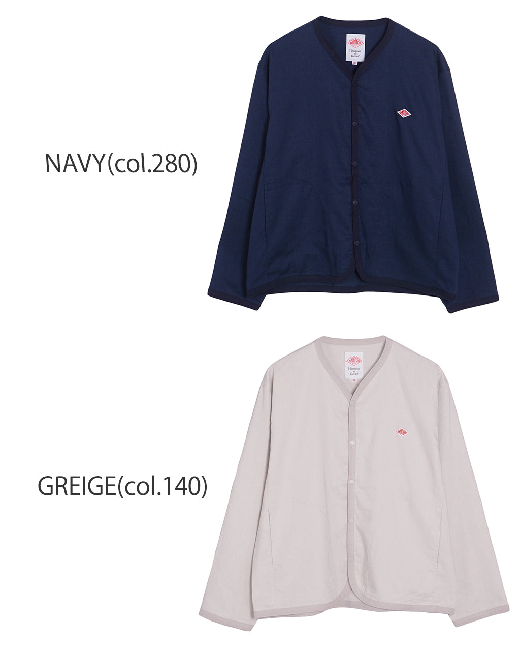 DANTON ダントン シャツカーディガン SHIRT CARDIGAN リネン ポリエステル Vネック DT-B0349 LIP 【クーポン対象外】【送料無料】