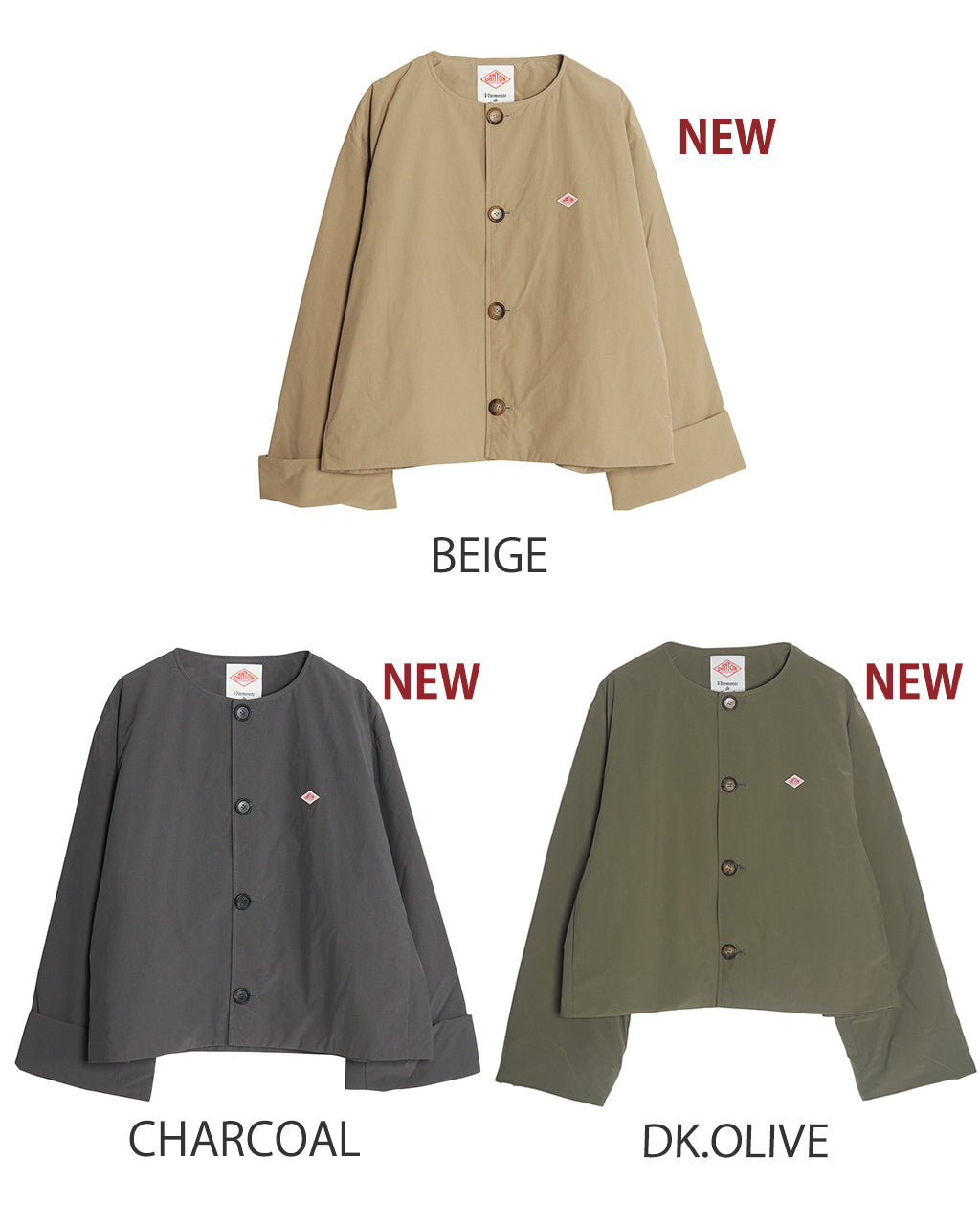 【SALE！30%OFF】DANTON ダントン カラーレス ジャケット COLLARLESS JACKET DT-A0462 PNT 【送料無料】 [★]