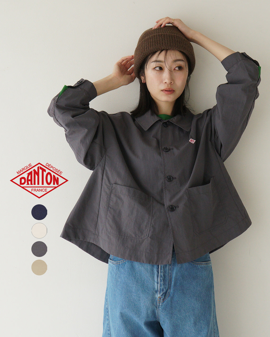 DANTON  ダントン ショートジャケット コート ドルマンスリーブ アウター DOLMAN SLEEVE JACKET DT-A0652 TNY【クーポン対象外】【送料無料】