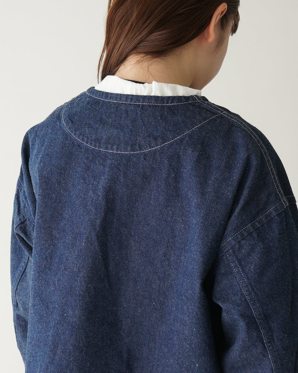 DANTON ダントン デニム ノーカラー ショートジャケット DENIM COLLARLESS SHORT JACKET カラーレス ライトアウター DT-A0670 KDM【クーポン対象外】【送料無料】