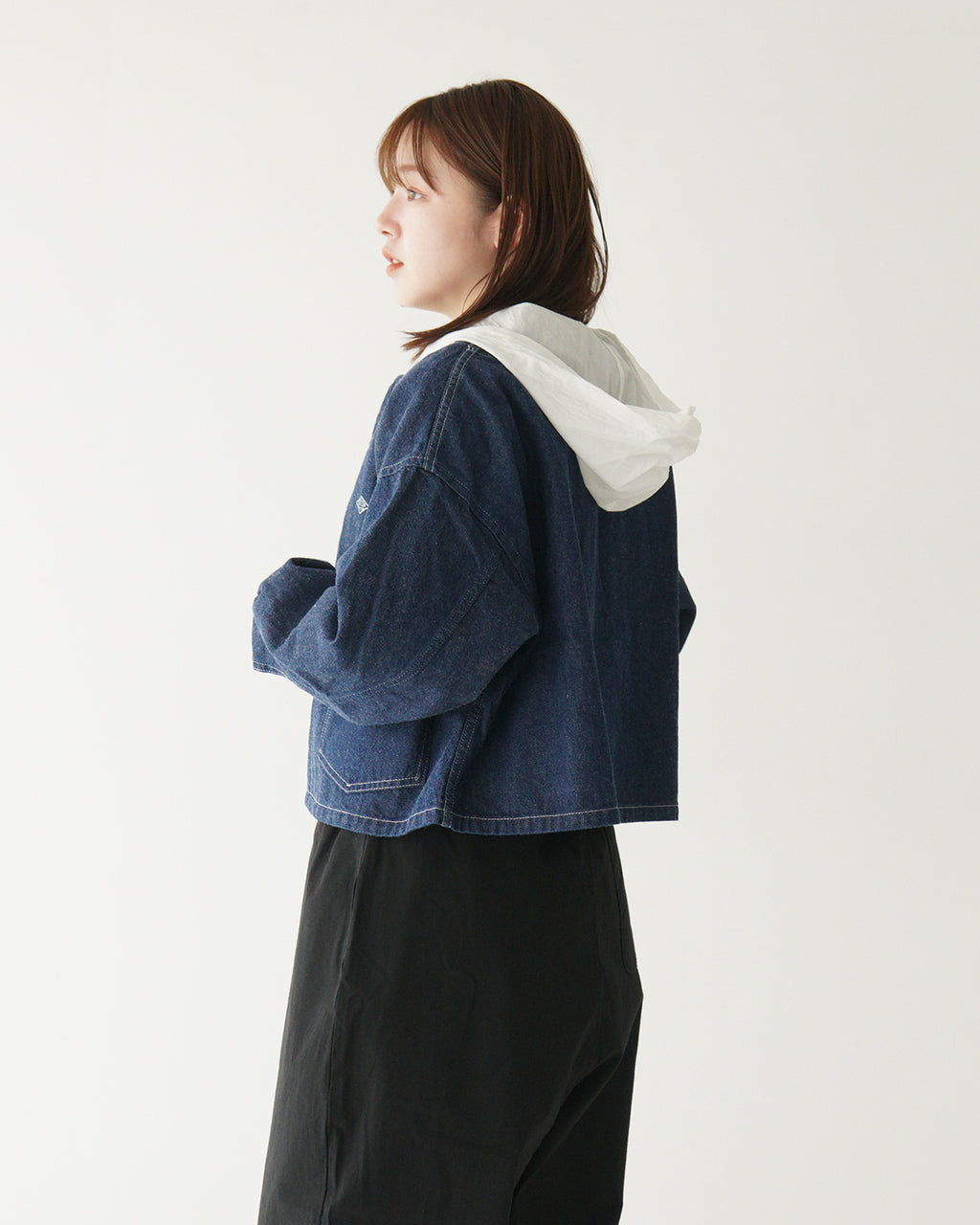 DANTON ダントン デニム ノーカラー ショートジャケット DENIM COLLARLESS SHORT JACKET カラーレス ライトアウター DT-A0670 KDM【クーポン対象外】【送料無料】