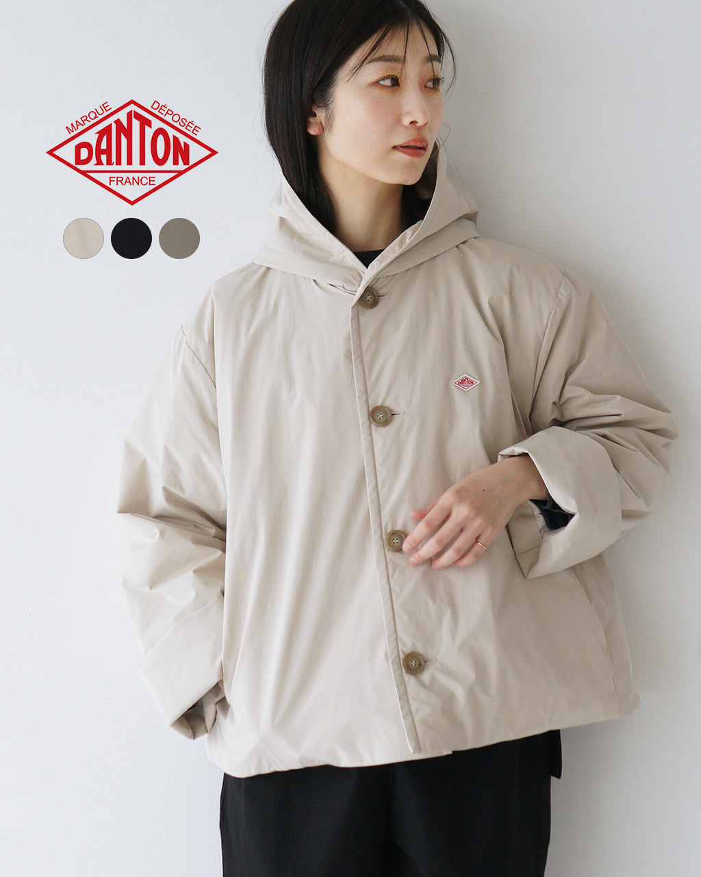 DANTON ダントン インサレーションジャケット ショート丈 フード付き HOODED JACKET DT-A0673 PNT【クーポン対象外】【送料無料】