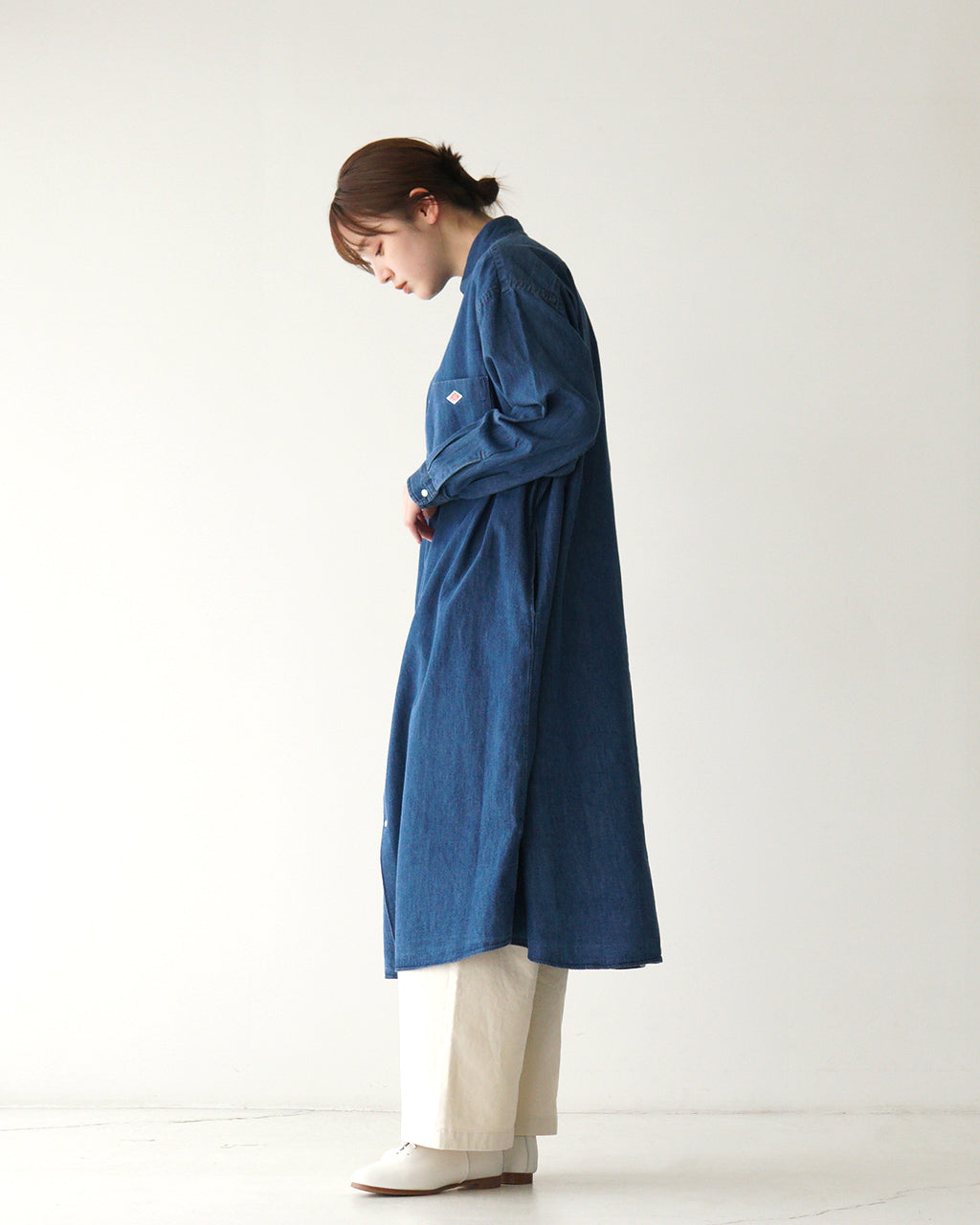 DANTON ダントン ボタンダウンシャツワンピース DENIM DUNGAREE B.D SHIRT DRESS デニム ダンガリーシャツ ドレス DT-B0294 DUG【クーポン対象外】【送料無料】