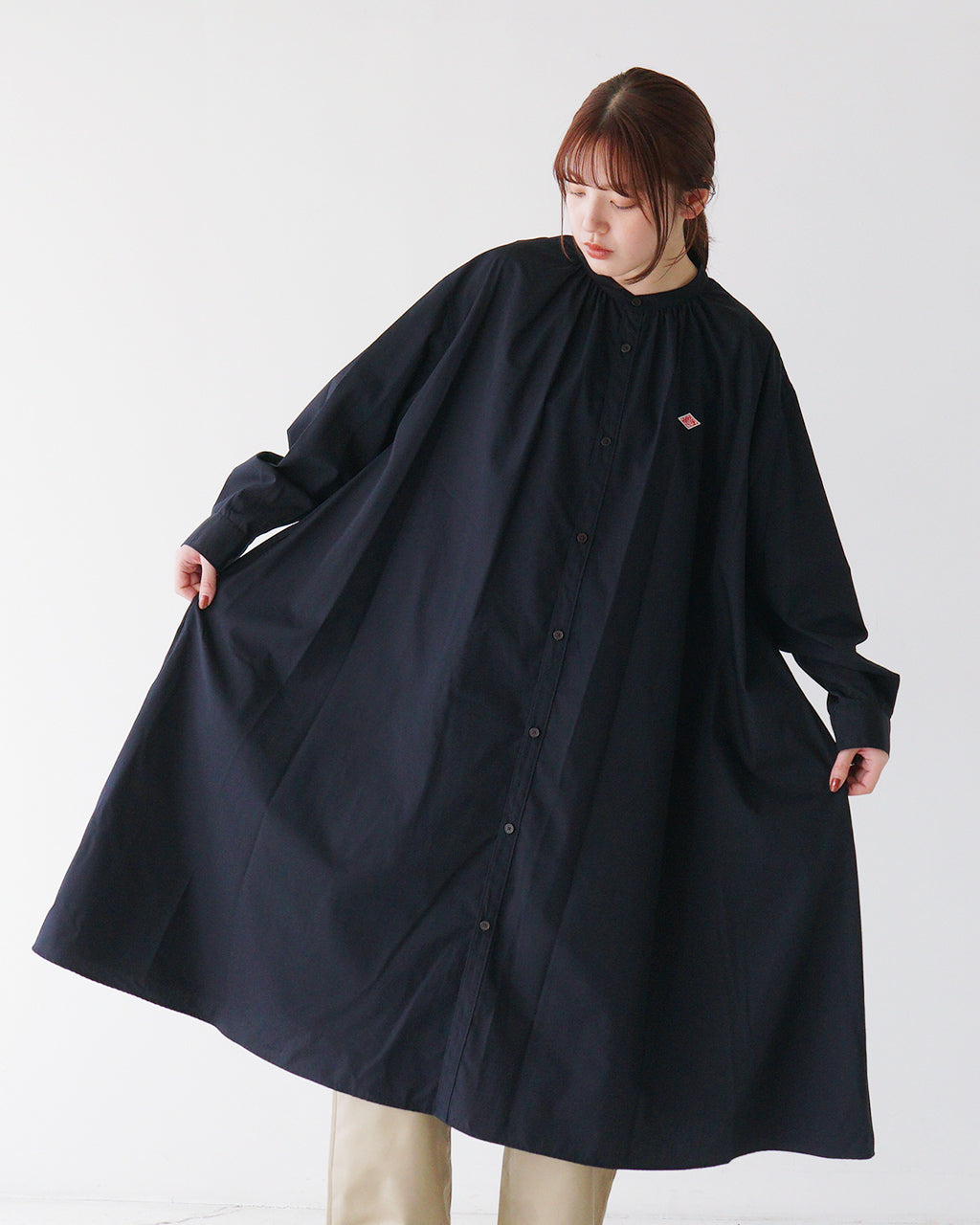 DANTON ダントン シャツワンピース T/C BROADCLOTH GATHERED SHIRT DRESS ギャザーシャツ ドレス Aライン 羽織 DT-G0092 HTC【クーポン対象外】【送料無料】