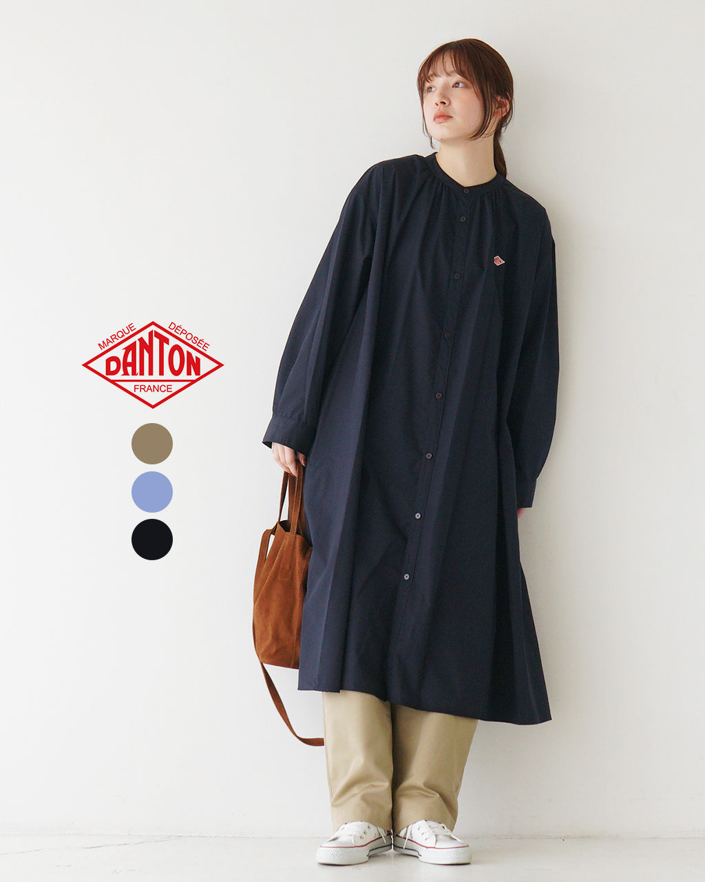 DANTON ダントン シャツワンピース T/C BROADCLOTH GATHERED SHIRT DRESS ギャザーシャツ ドレス Aライン 羽織 DT-G0092 HTC【クーポン対象外】【送料無料】