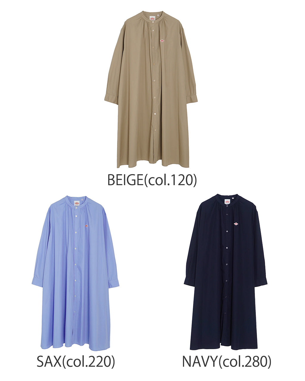 DANTON ダントン シャツワンピース T/C BROADCLOTH GATHERED SHIRT DRESS ギャザーシャツ ドレス Aライン 羽織 DT-G0092 HTC【クーポン対象外】【送料無料】