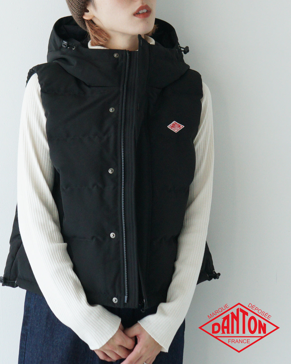 DANTON ダントン ダウン フード ベスト DOWN HOODED VEST アウター DT-A0528TET【送料無料】[☆]