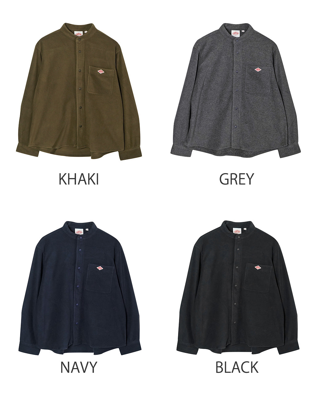 【SALE！30%OFF】DANTON ダントン フリースシャツ POLYESTER FLEECE BAND COLLAR SHIRT バンドカラー DT-A0548PYF【送料無料】 [★]