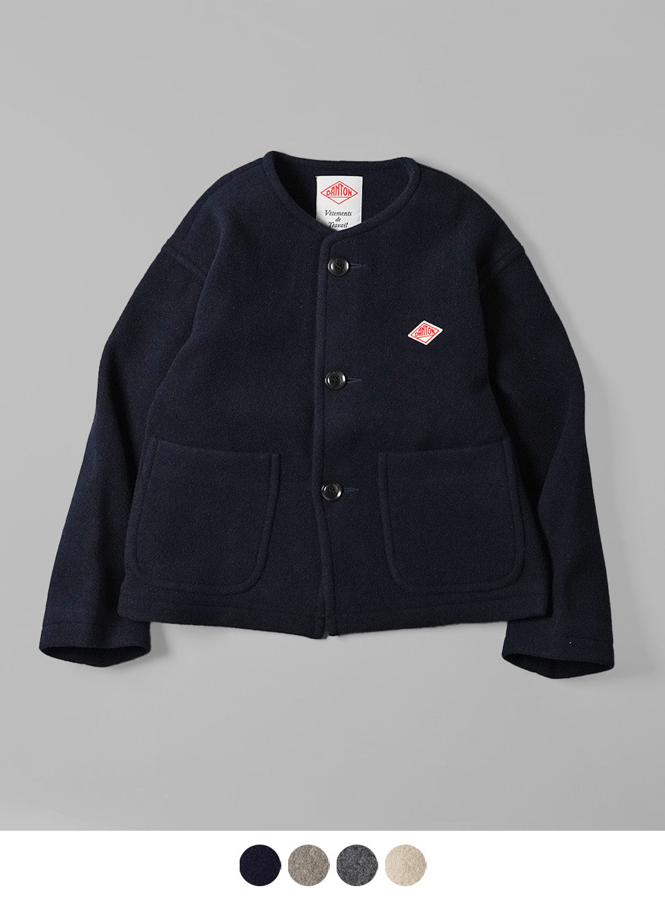 DANTON ダントン ライトパイル ウールモッサ カラーレス ジャケット COLLARLESS JACKET ショートブルゾン DT-A0013WLP【送料無料】【クーポン対象外】 [★]