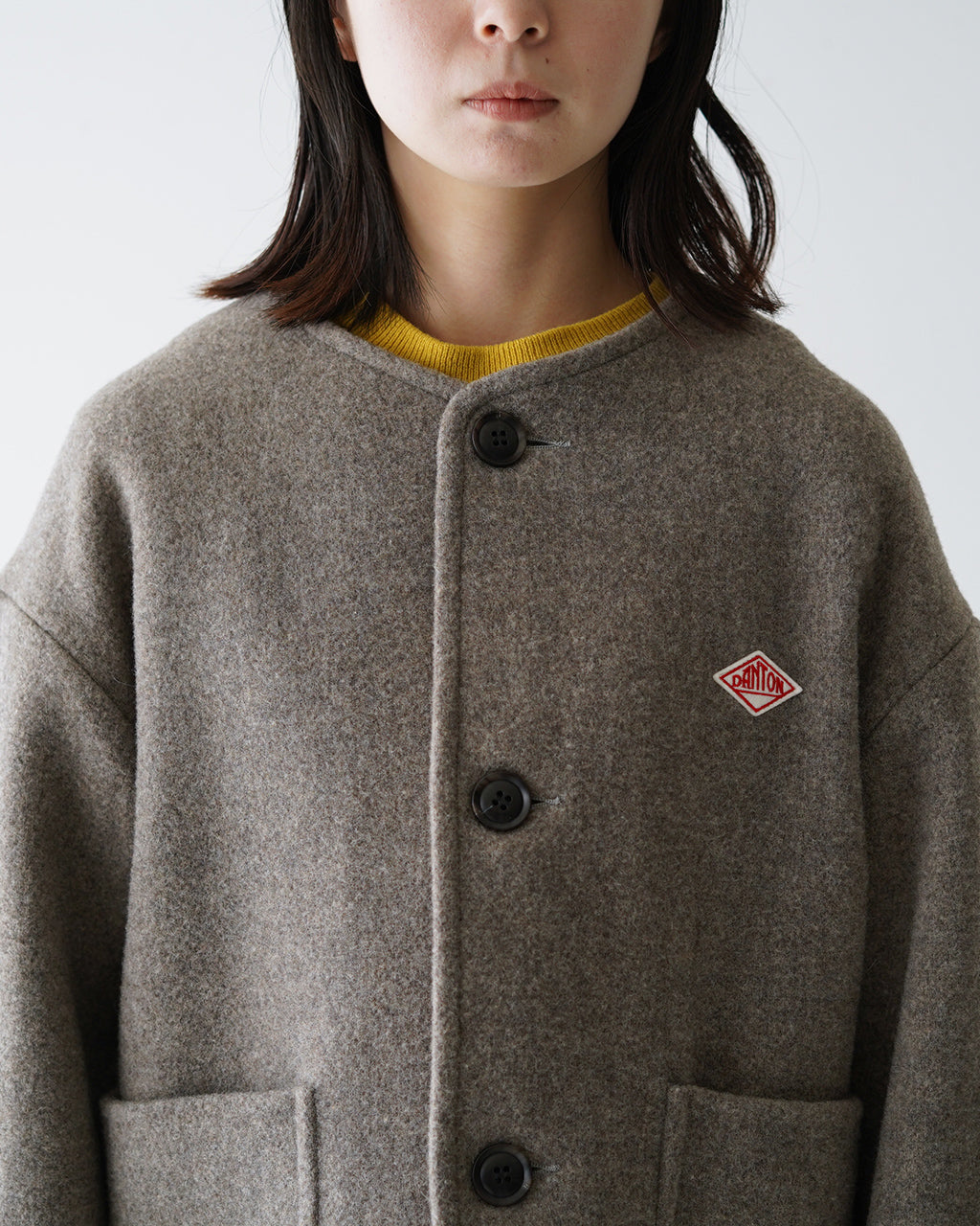 DANTON ダントン ライトパイル ウールモッサ カラーレス ジャケット COLLARLESS JACKET ショートブルゾン DT-A0013WLP【送料無料】 [★]