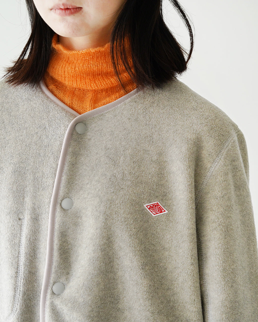 DANTON ダントン フリース カラーレス ノーカラー ジャケット カーディガン FLEECE COLLARLESS JACKET JD-8911【送料無料】 [★]