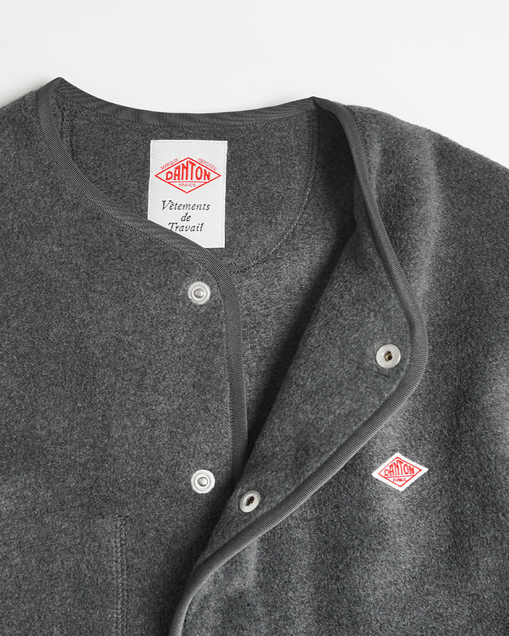 DANTON ダントン フリース カラーレス ノーカラー ジャケット カーディガン FLEECE COLLARLESS JACKET JD-8911【送料無料】 [★]