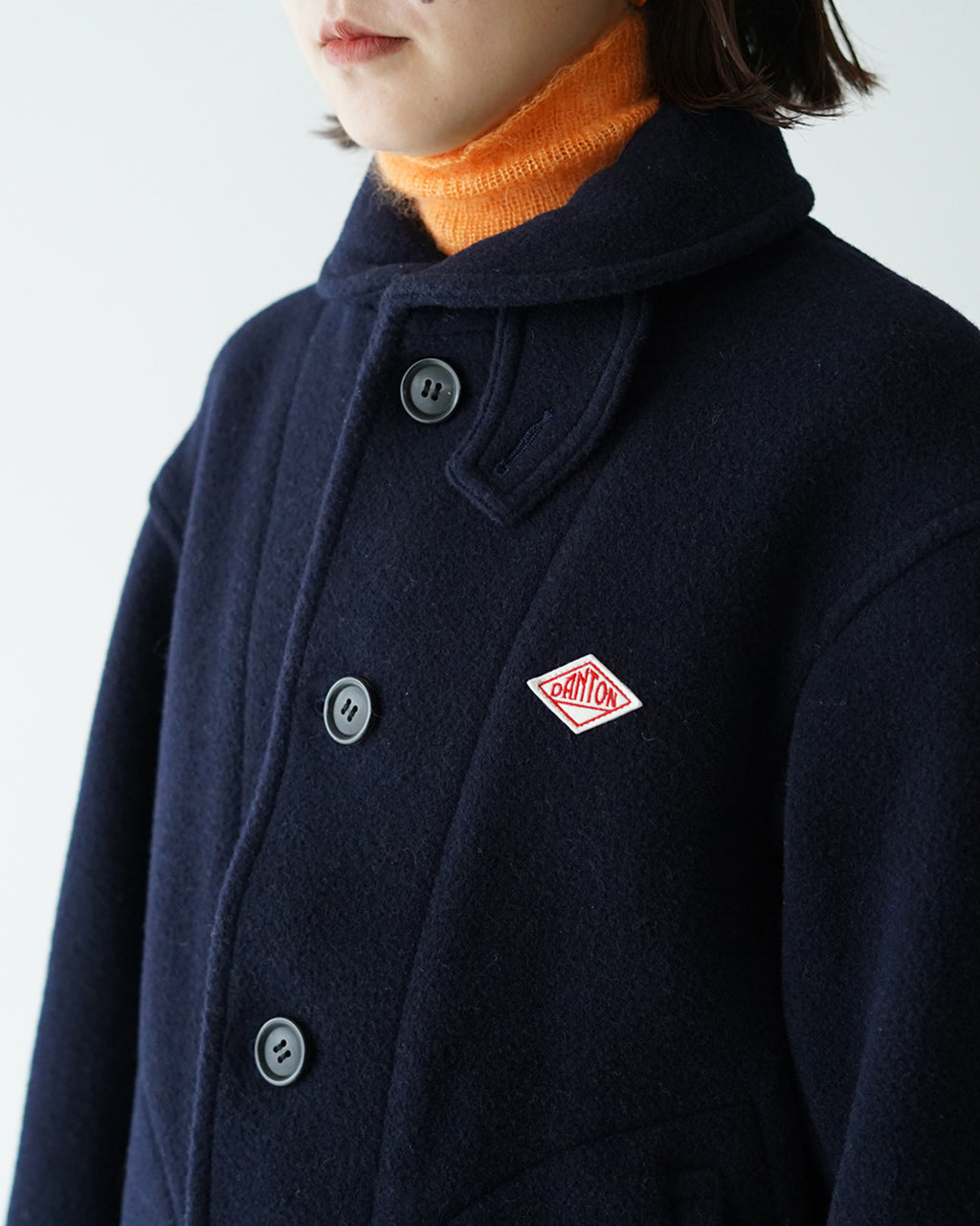 【先行予約：2024年10月下旬頃入荷予定】DANTON ダントン ウールモッサ ラウンドカラー ジャケット ROUND COLLAR JACKET  ショールカラー ブルゾン DT-A0010WOP 【送料無料】【クーポン対象外】 - NAVY / 36