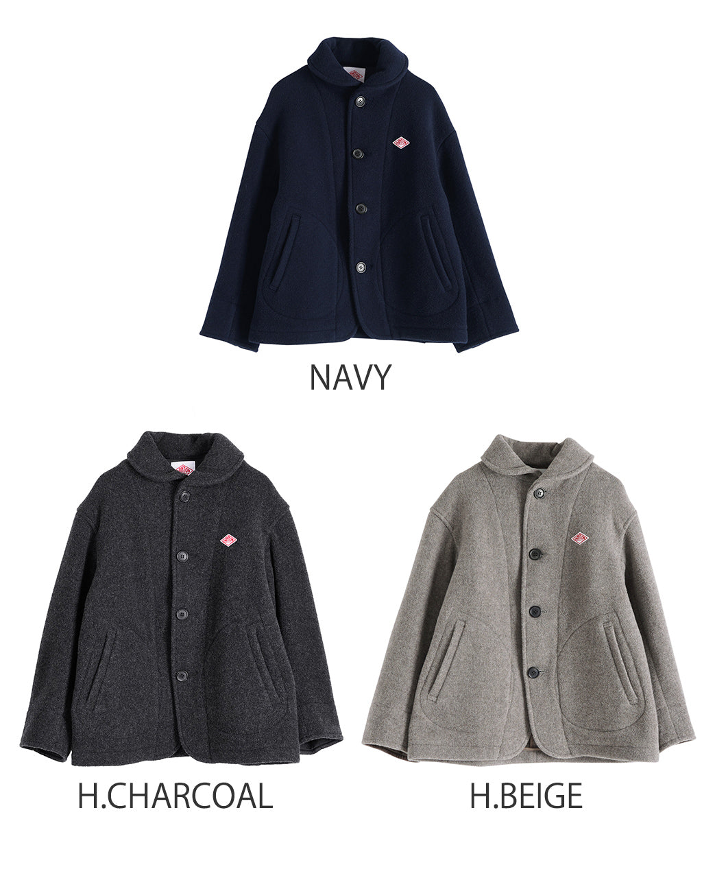 DANTON ダントン ウールモッサ ラウンドカラー ジャケット ROUND COLLAR JACKET ショールカラー ブルゾン DT-A0010WOP 【送料無料】【クーポン対象外】 [★]