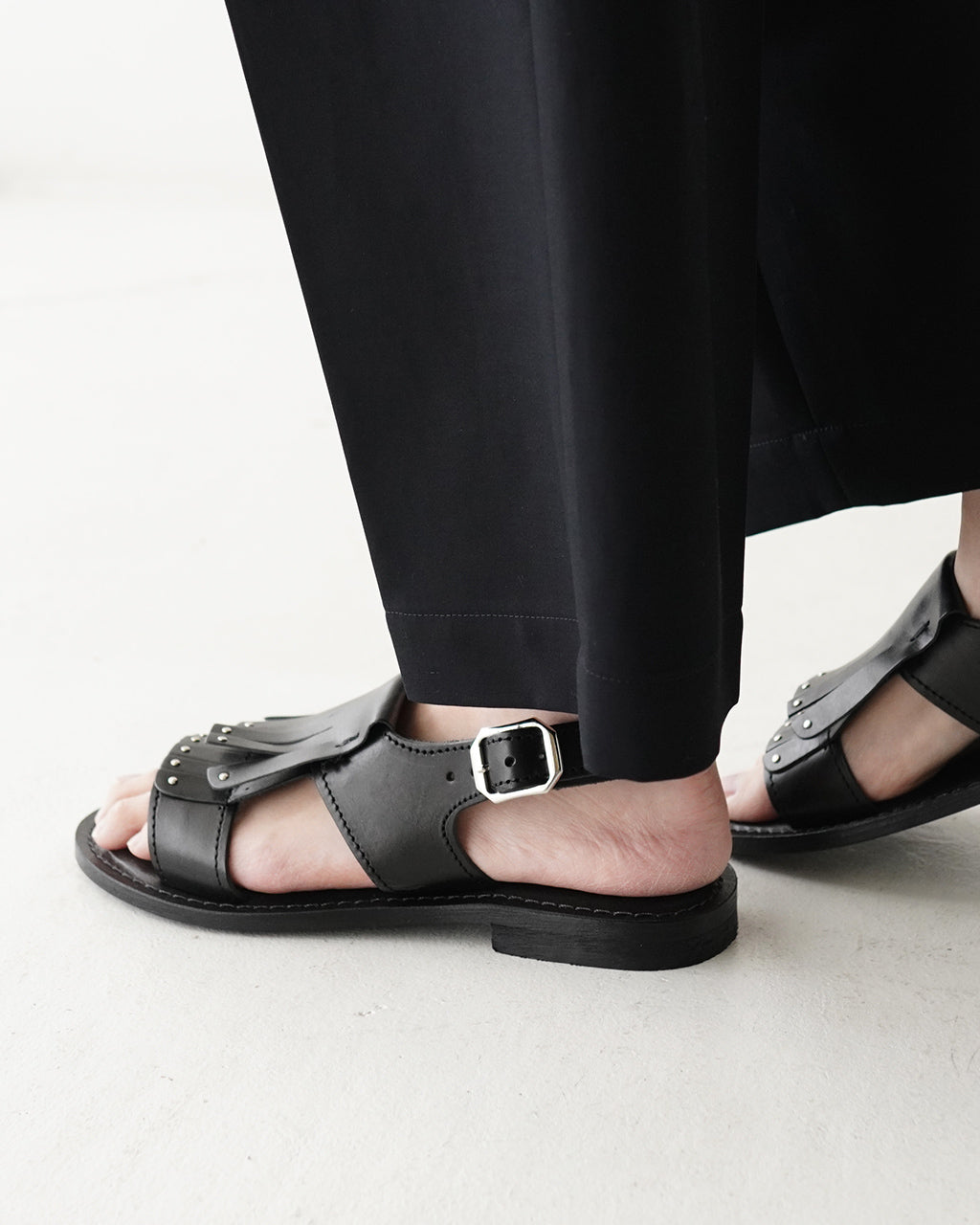 EDER SHOES エダーシューズ キルト サンダル KILT SANDAL レザー フリンジ マットレザー キルトデザイン スタッズ ハンドメイド リゾート 96-EDE-6184【送料無料】