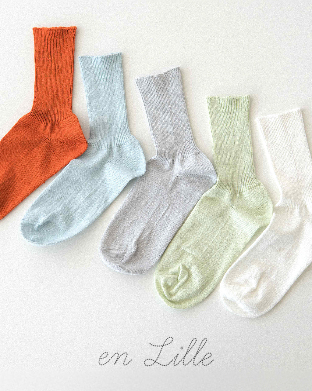 ＼早得24時間限定ポイント10倍／en Lille リーレ はっかとう リネン ショートソックス 靴下 麻 細リブ 伸縮性 日本製 ドライタッチ EL-23107