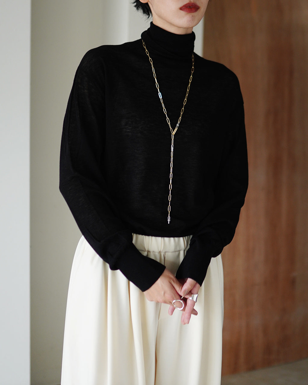 PC chain lariat necklace EO24AW-19