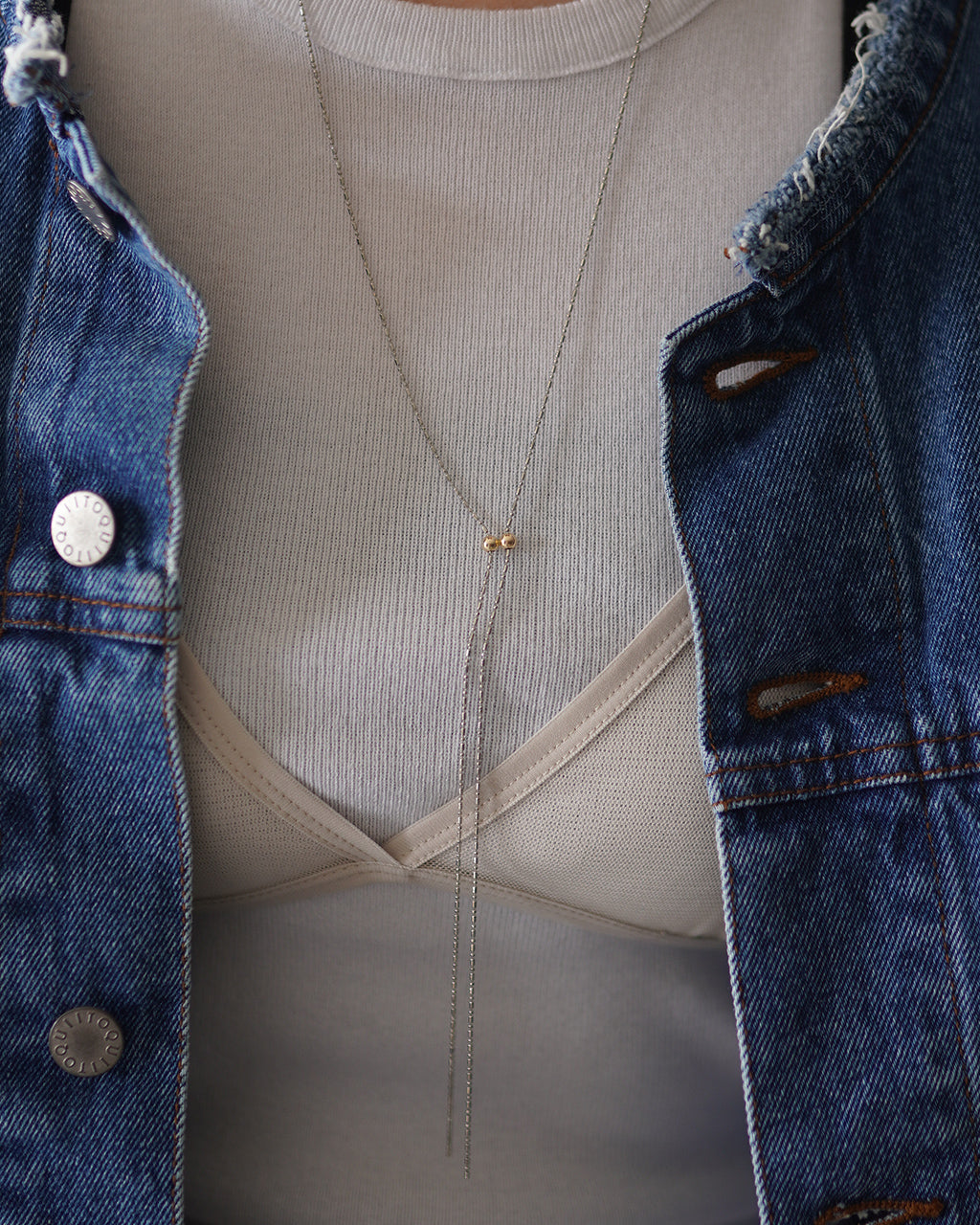 Graduated Ball Chain Slider Necklace EO26AW-24