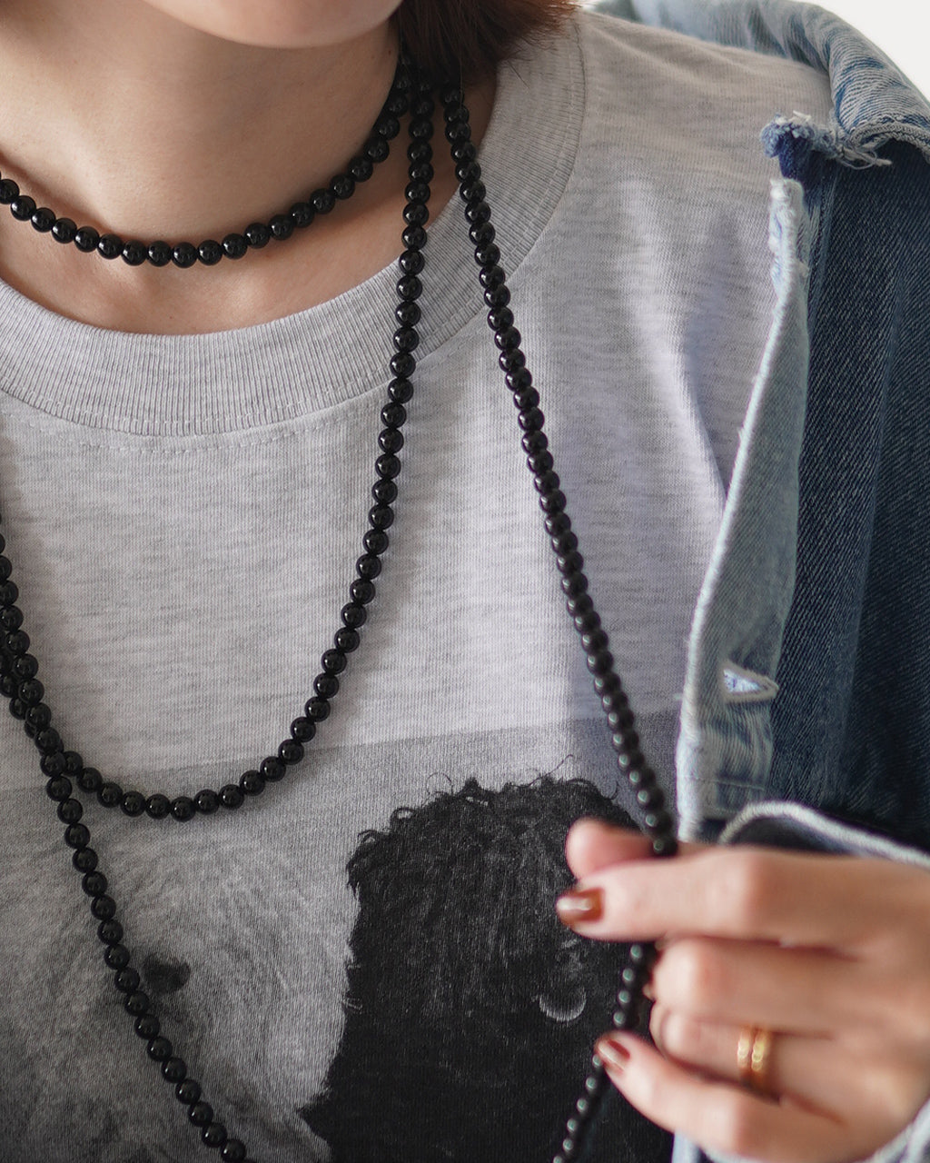 Onyx Long Necklace EO26AW-36