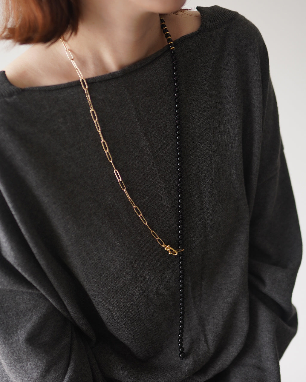 Onyx Mix Chain Necklace EO26AW-35