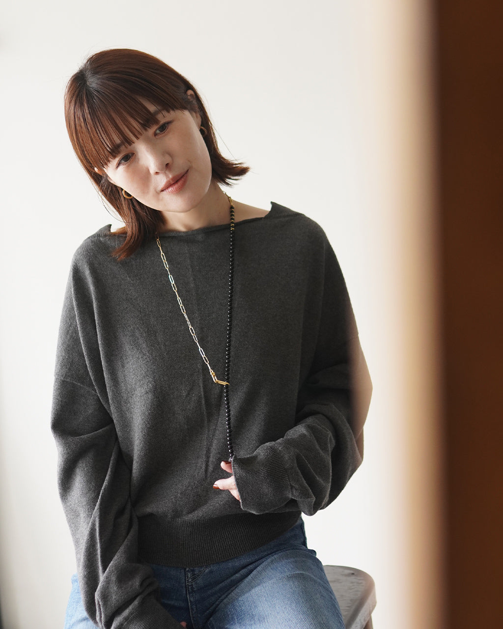 Onyx Mix Chain Necklace EO26AW-35