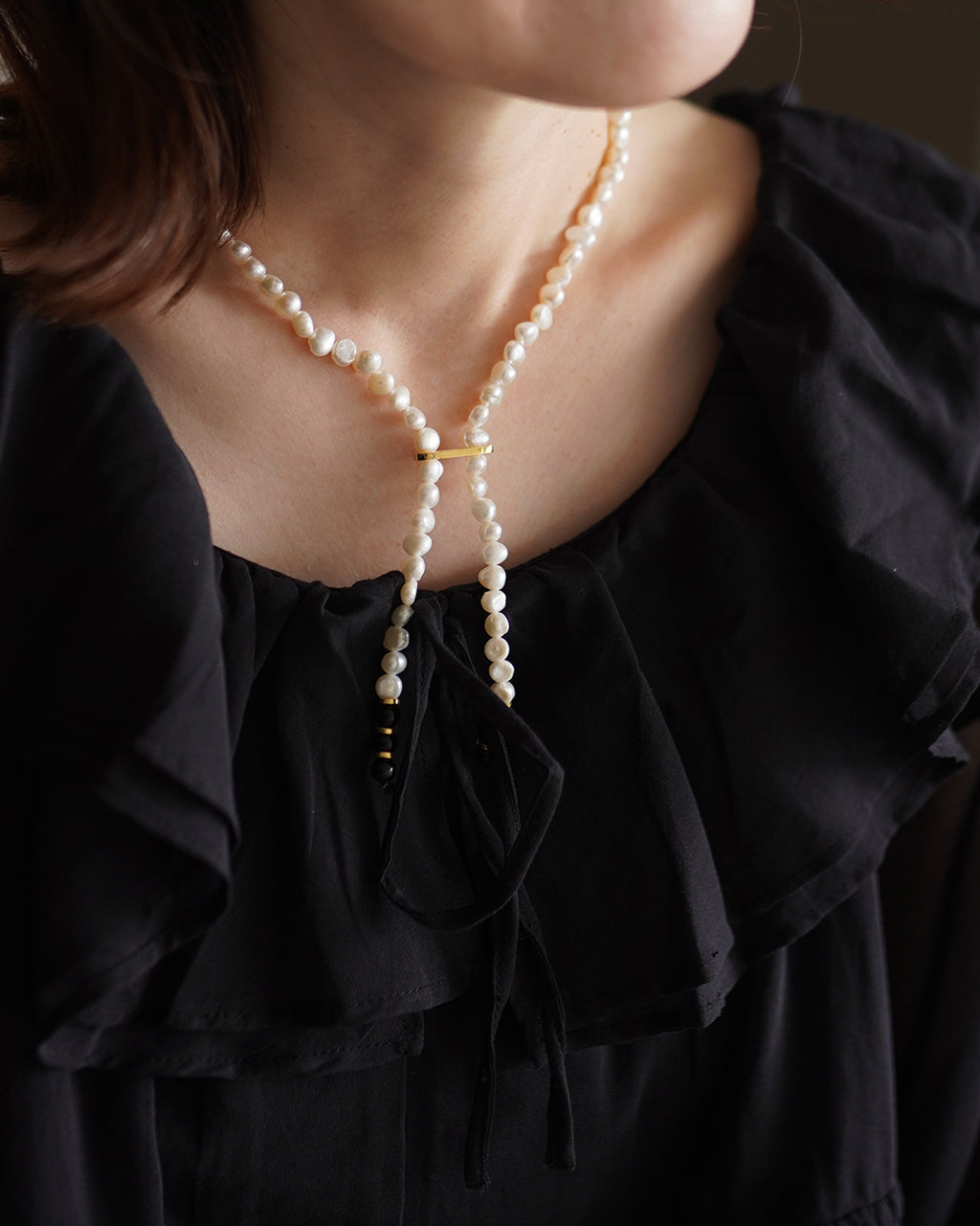 Pearl Onyx Necklace EO26AW-47