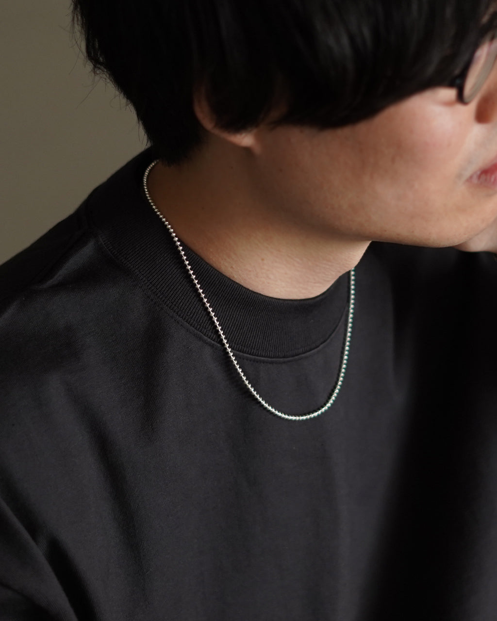 OVAL BALL CHAIN NECKLACE 40cm 50cm ED25AW-013