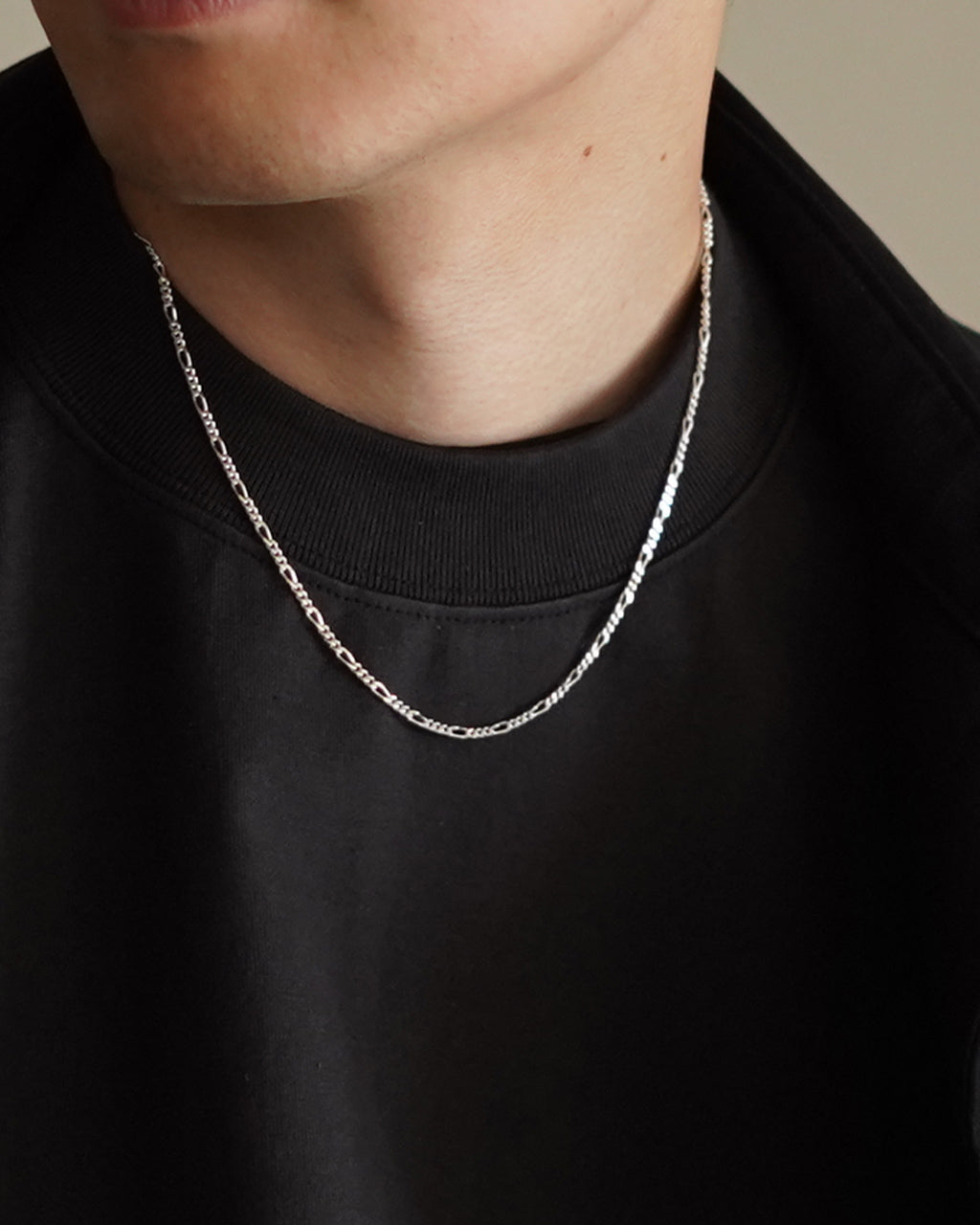 FIGARO CHAIN NECKLACE / 1 LONG 3 SHORT (wide:2.5mm) ED26SS-029