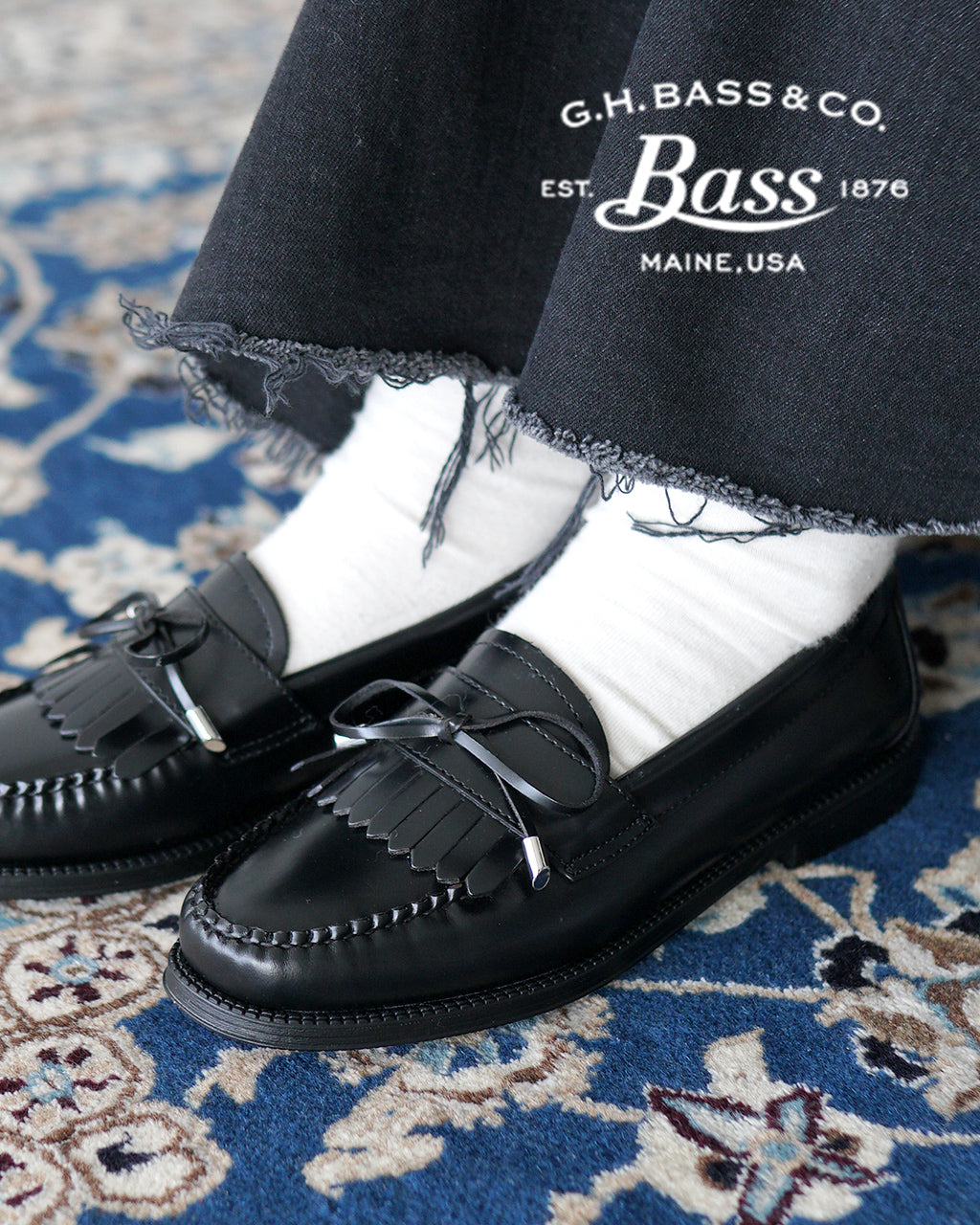 G.H.BASS ジーエイチバス フリンジ ローファー EASY WEEJUN ESTHER BOW ハイシャインレザー シューズ 革靴 BA41724【送料無料】