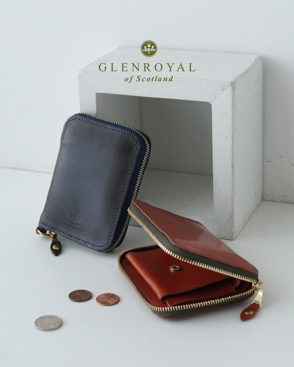 GLENROYAL グレンロイヤル スモール ジップ ウォレット SMALL ZIP WALLET コンパクト 二つ折り ミニ財布 Dリング 03-5814【送料無料】