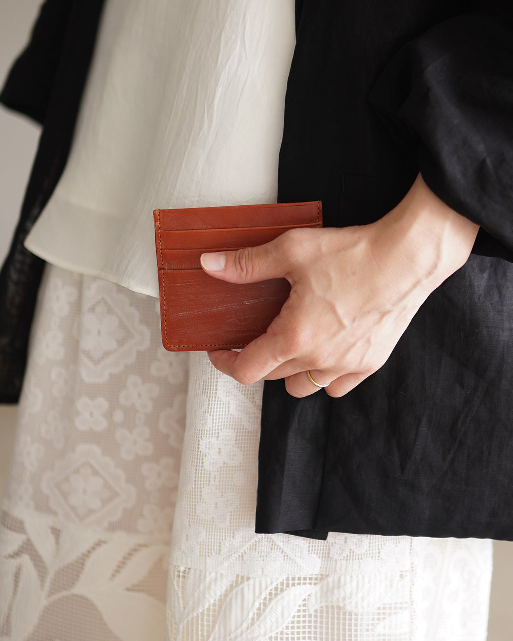 GLENROYAL Slim Card Case with Note Bridle Leather Simple Card Holder 03-5935 [Free Shipping] 