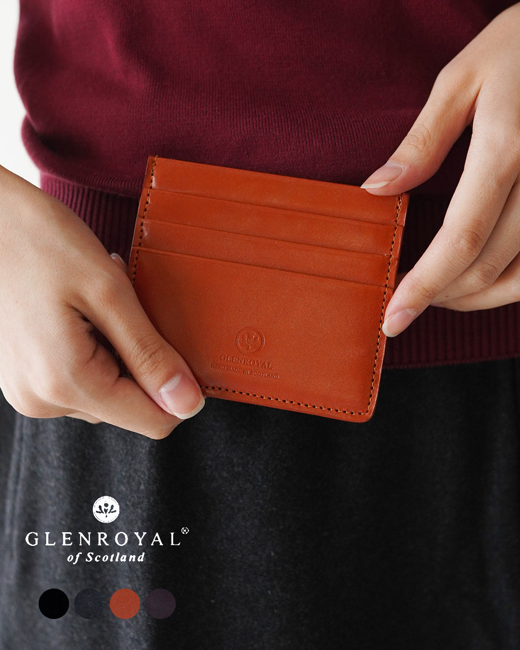 GLENROYAL グレンロイヤル スリム カードケース SLIM CARD CASE WITH NOTE ブライドルレザー シンプル カード入れ  03-5935【クーポン対象外】