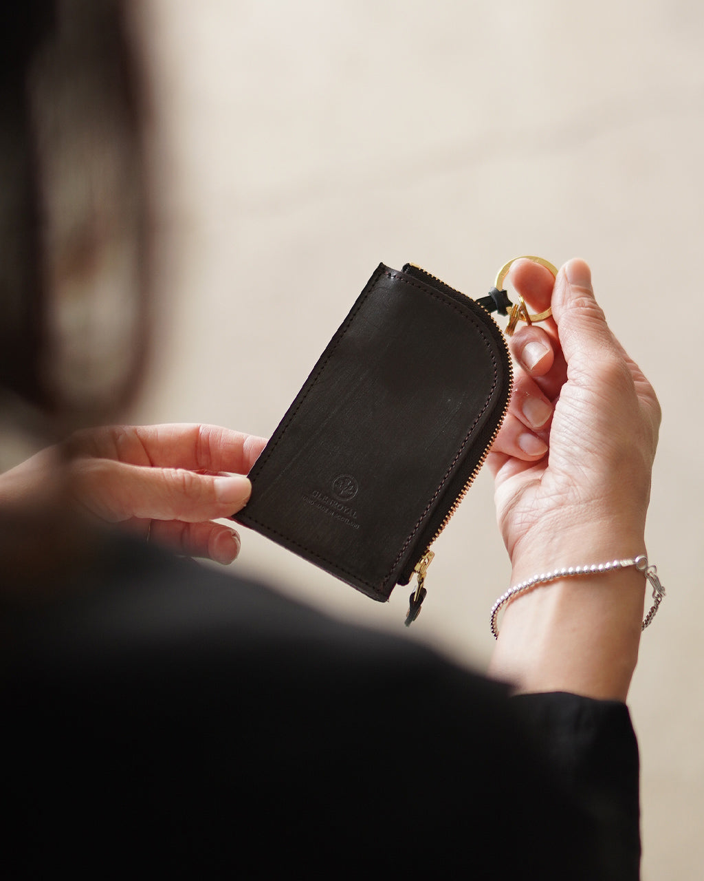 GLENROYAL ZIPED KEY CASE WITH CARD POCKET LEATHER 03-6255 [FREE SHIPPING] 