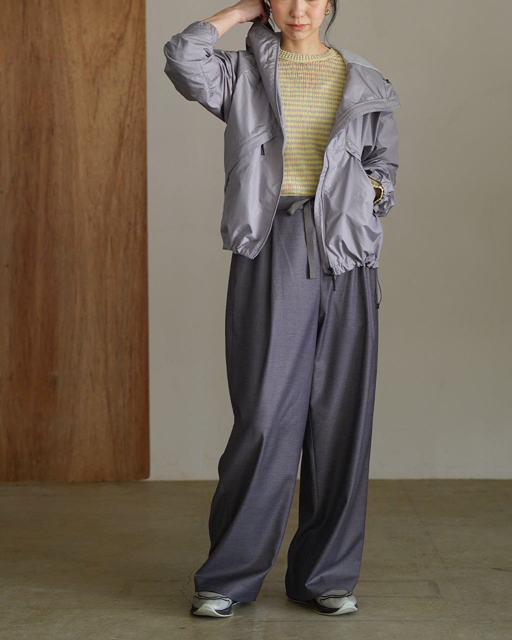 Rip-stop Cropped Jacket GLW16147