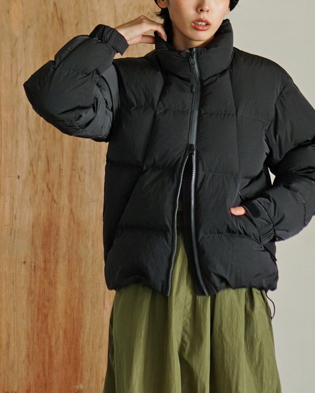 Dope Dyed Ripple Nylon Down Jacket GLW25339