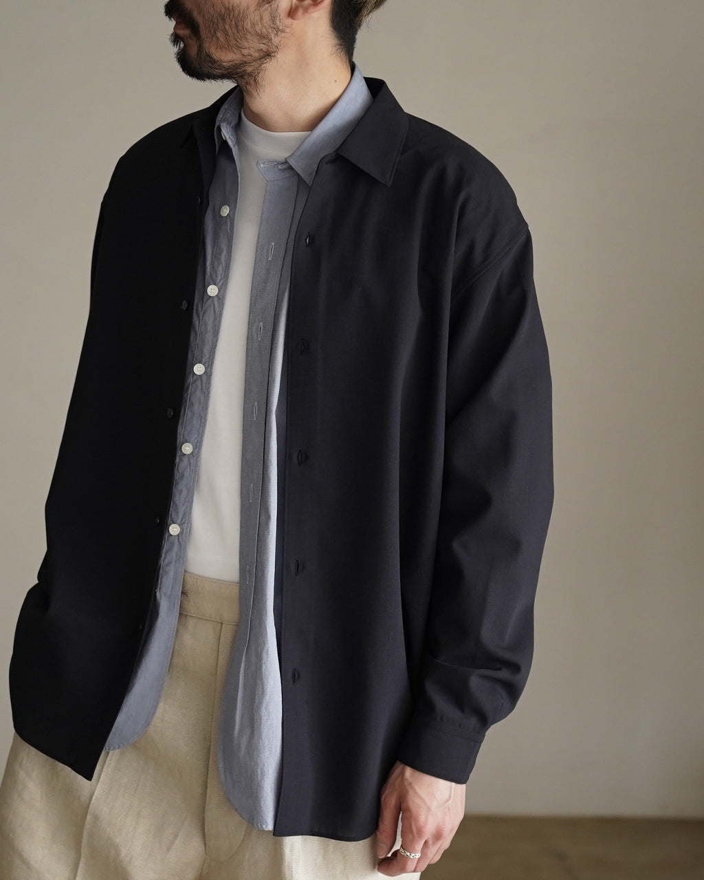 High Twisted Wool Relax Shirt GL55702