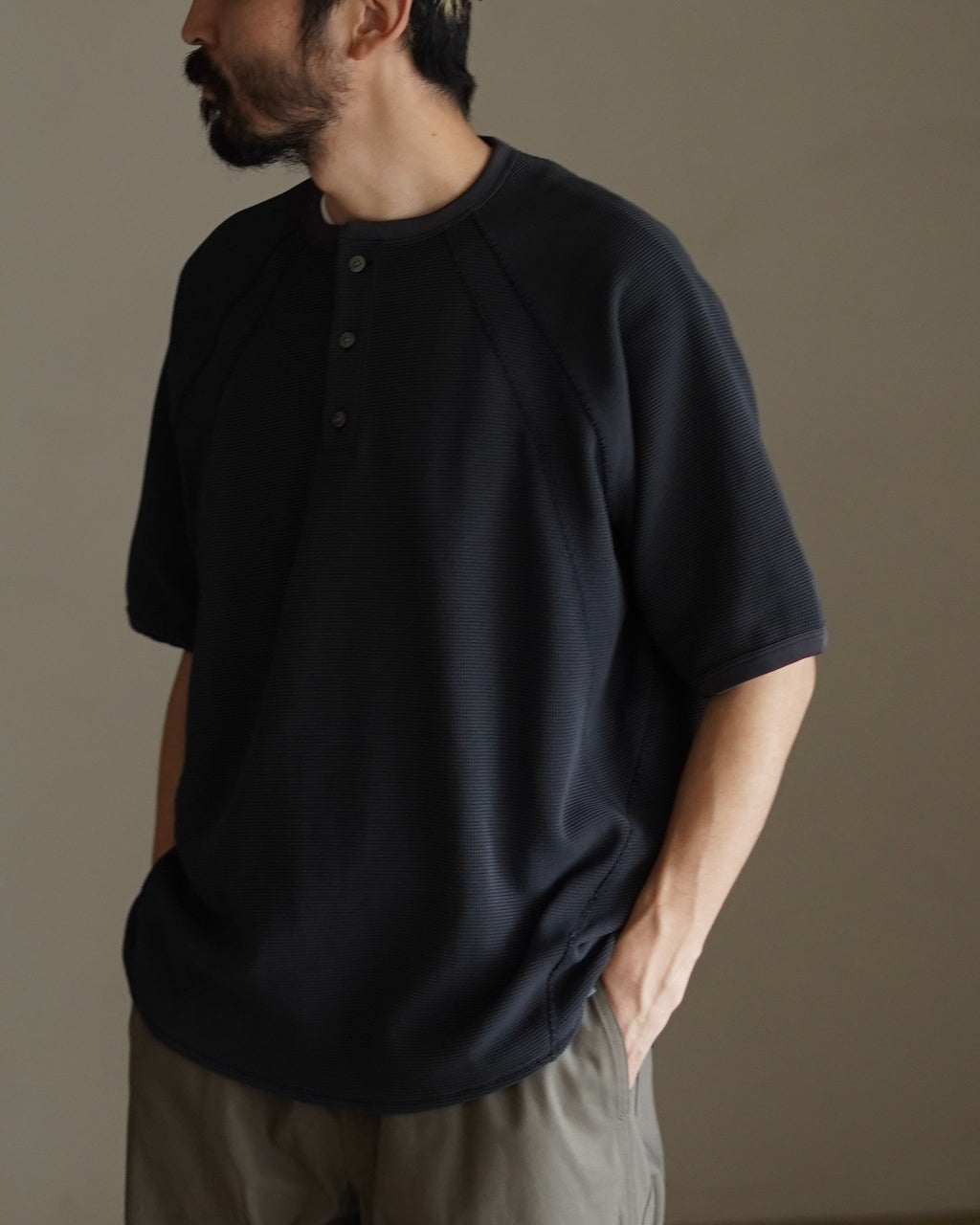 Mesh WF Actinoid Henley Neck T-shirt GL66143