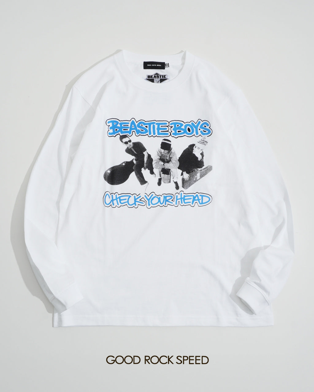 ＼早得24時間限定ポイント10倍／GOOD ROCK SPEED グッドロックスピード ビースティーボーイズ BEASTIE BOYS Tシャツ 長袖 カットソー ホワイト 白 ヴィンテージライク 綿100% ロンT アメカジ 25BEA002W