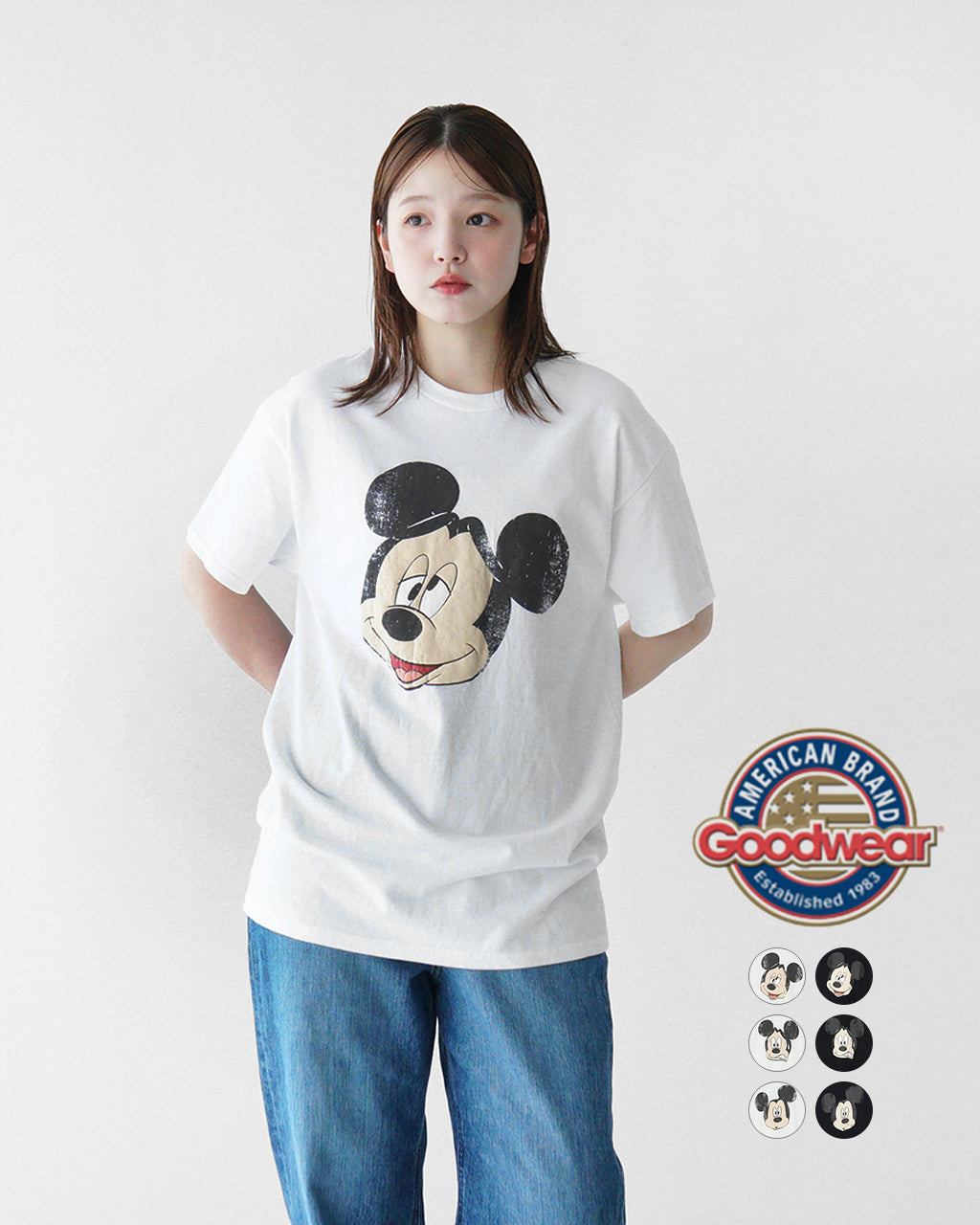 Good wear グッドウェア ミッキーマウス 半袖Tシャツ MICKEY VTG FOAM PT Tee プリントT カットソー クルーネック GDW-LCS-251301 GDW-LCS-251302 GDW-LCS-251303