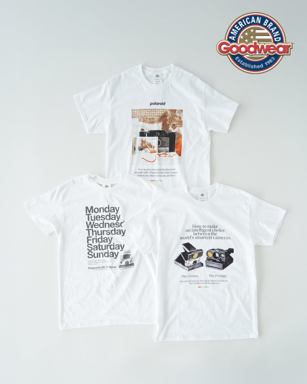 Good wear グッドウェア ポラロイド 半袖 Tシャツ POLAROID プリントT カットソー クルーネック GDW-LCS-251501 GDW-LCS-251502 GDW-LCS-251504