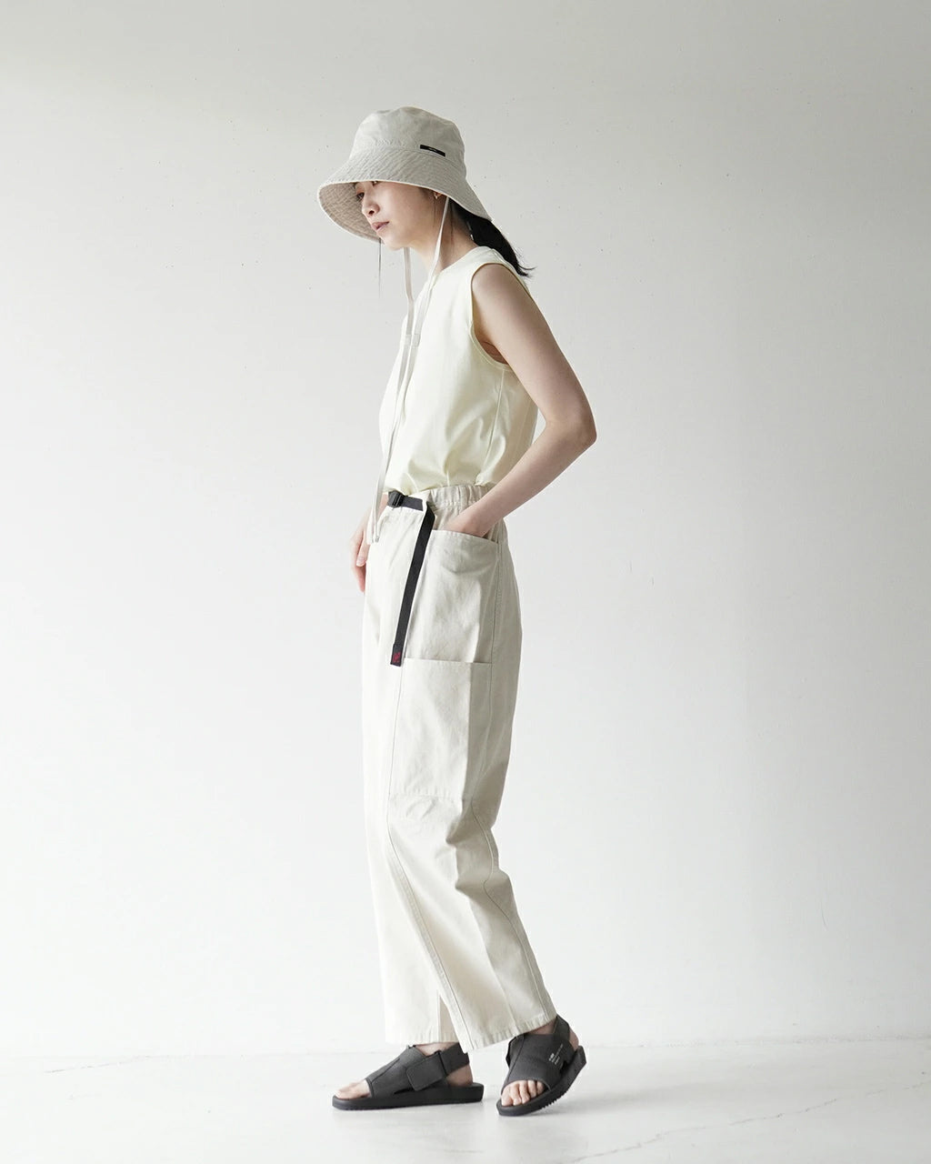 GRAMICCI グラミチ ウィヴォヤジャーパンツ W'S VOYAGER PANT イージーパンツ ウェビングベルト オフホワイト ブラック グリーン 製品染め カーゴパンツライク ツイル G2SW-P090 【クーポン対象外】【送料無料】