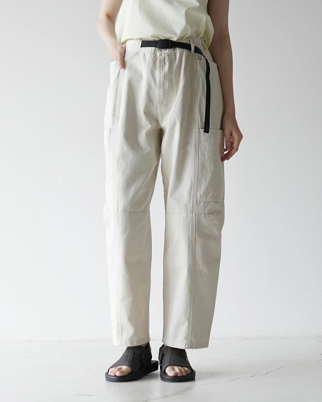 GRAMICCI グラミチ ウィヴォヤジャーパンツ W'S VOYAGER PANT イージーパンツ ウェビングベルト オフホワイト ブラック グリーン 製品染め カーゴパンツライク ツイル G2SW-P090 【クーポン対象外】【送料無料】