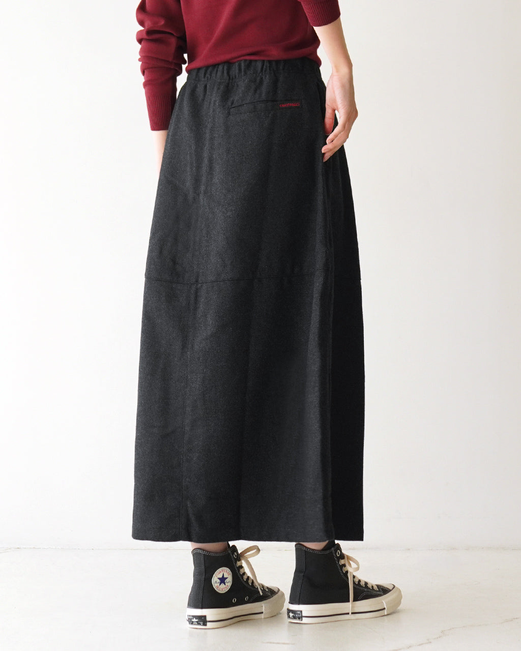 GRAMICCI グラミチ ウール ロングスカート  WOOL PANELED SKIRT ウェビングベルト Aライン イージースカート G4FW-SK091