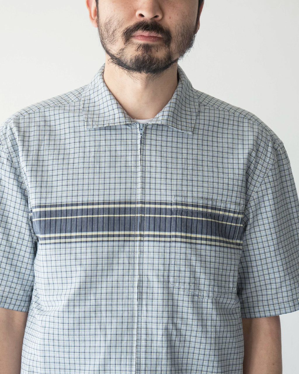 GRAMICCI グラミチ 半袖シャツ チェック ジップアップ ZIP UP WAVE SHIRT G5SM-J017【送料無料】