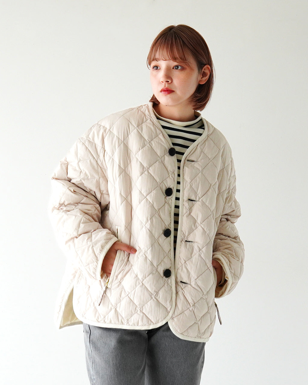 【SALE！20%OFF】ジムフレックス Gymphlex キルティング ダウン カラーレス ジャケット QUILT DOWN COLLARLESS JACKET  2024秋冬 GY-A0431NYM【送料無料】