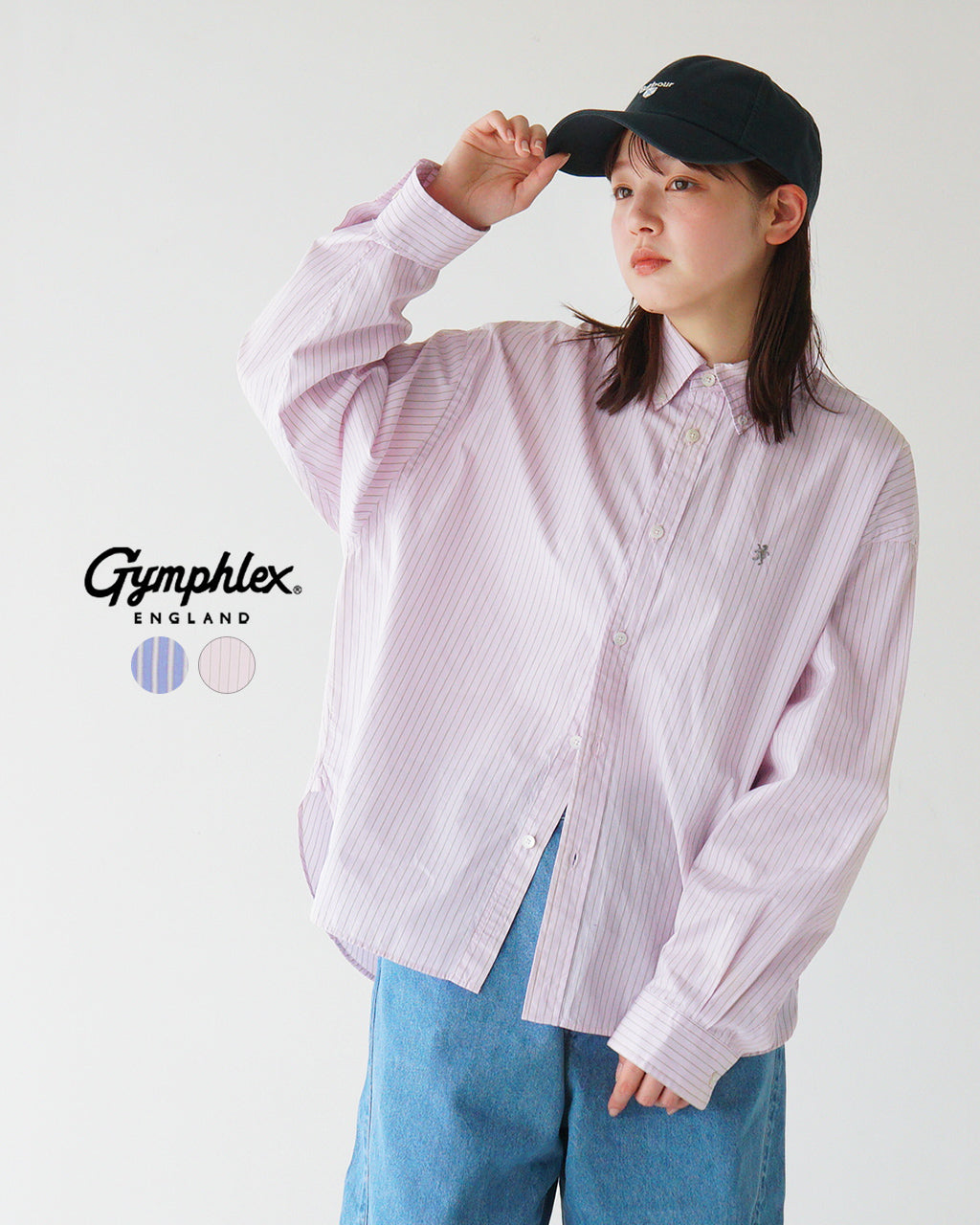 ＼早得24時間限定ポイント10倍／Gymphlex ジムフレックス ショート ボタンダウンシャツ SHORT B.D. SHIRT L/S ロングスリーブ GY-B0198 PSE GY-B0198 PMS 羽織 長袖 コットン【送料無料】