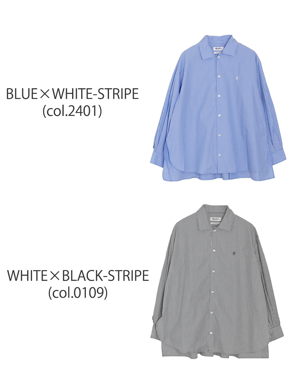 Gymphlex ジムフレックス レギュラーカラーチュニック ロングスリーブ ストライプ REGULAR COLLAR TUNIC L/S 長袖 シャツ GY-B0365 STP【送料無料】