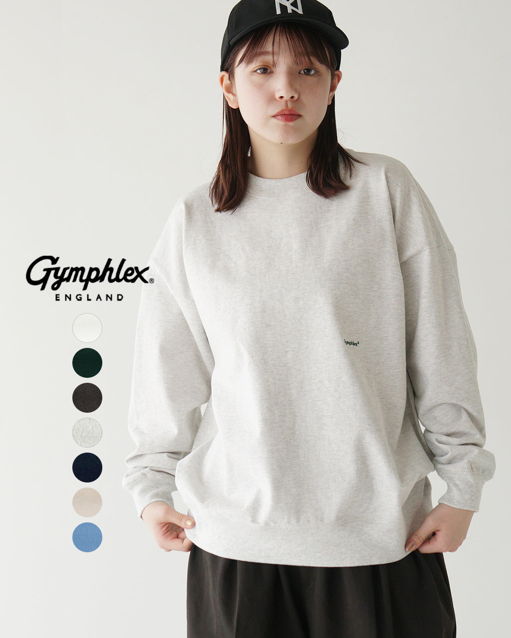 ジムフレックス Gymphlex クルーネック ロングスリーブ Tシャツ CREW NECK L/S T-SHIRTS ヘビーウェイトジャージー ワイド GY-C0102 HWJ