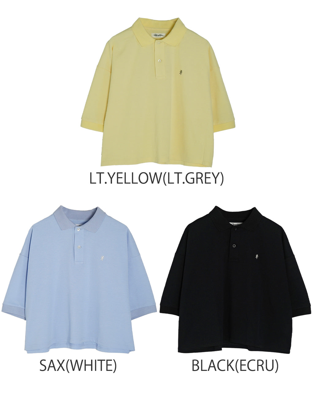 【先行予約：2025年4月上旬頃入荷予定】Gymphlex ジムフレックス ポロカラー ドルマンスリーブ プルオーバー POLO COLLAR DOLMAN SLEEVE P.O. 半袖 Tシャツ ショート丈 GY-C0447QSK【クーポン対象外】【送料無料】